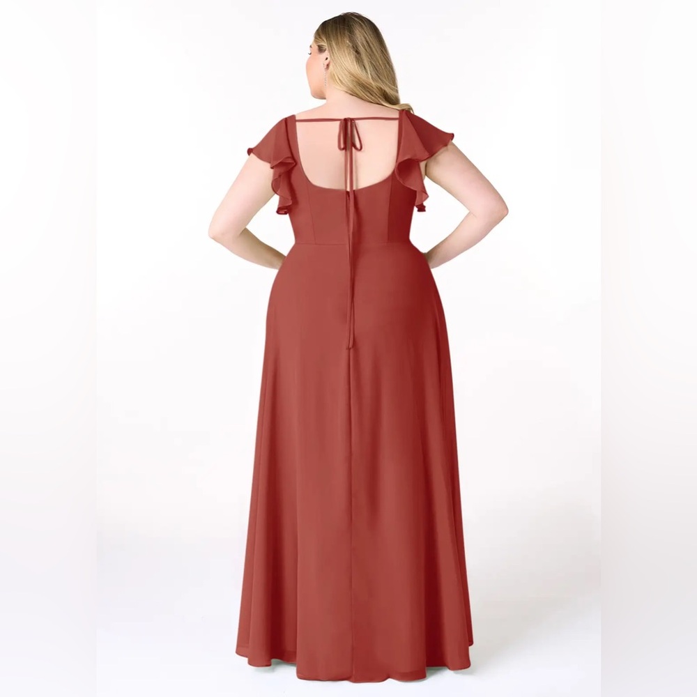 AZAZIE BONDI
Terracotta A-Line Ruffled Chiffon Dress - Picture 2 of 8